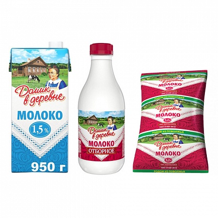 Молоко ультрапастеризованное Домик в деревне